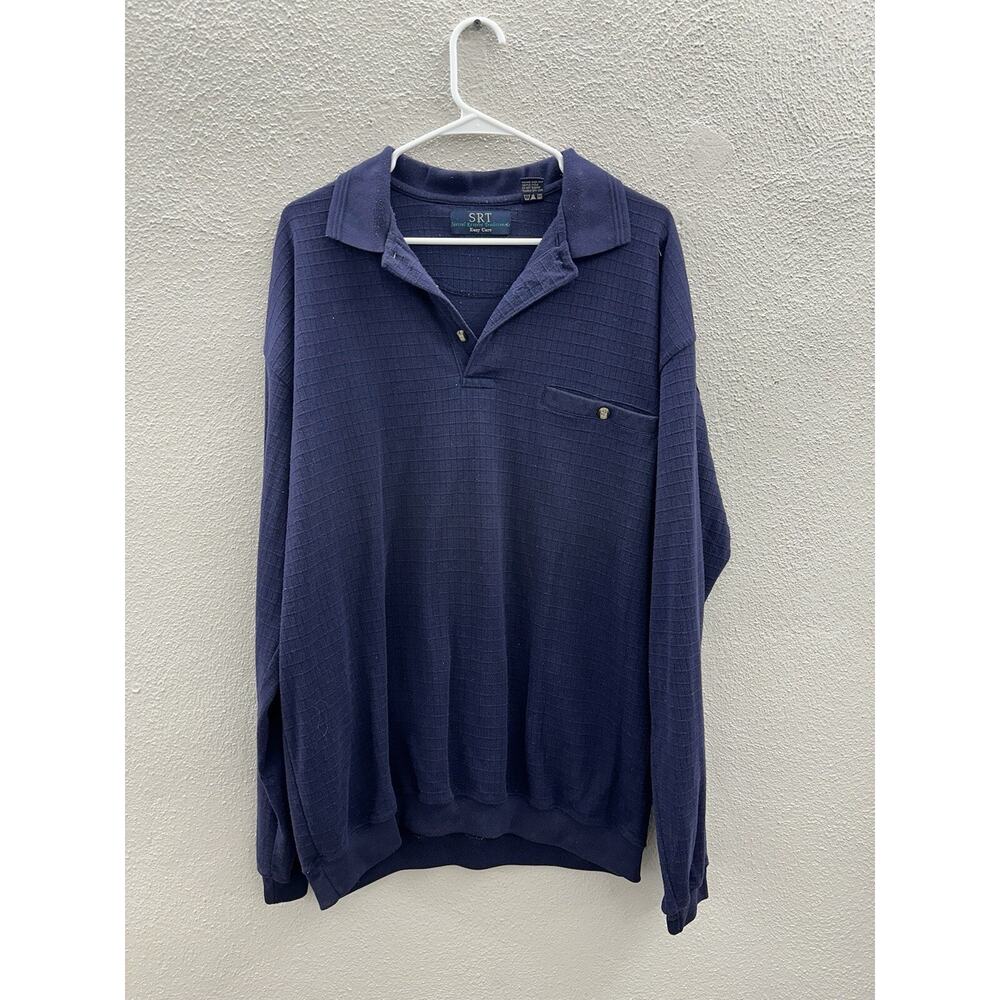 Special Reserve Traditional SRT Mens Shirt Size XLT Blue Long Sleeve Henley VTG